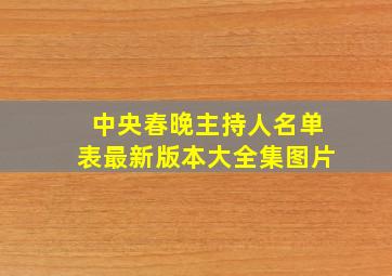 中央春晚主持人名单表最新版本大全集图片