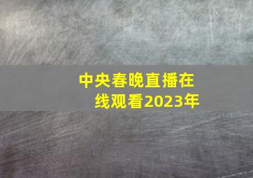 中央春晚直播在线观看2023年