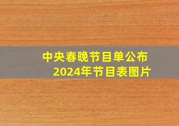 中央春晚节目单公布2024年节目表图片