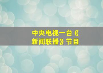 中央电视一台《新闻联播》节目