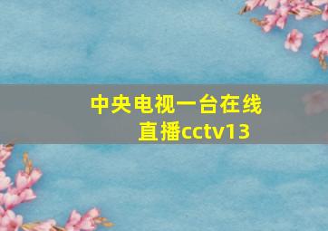 中央电视一台在线直播cctv13