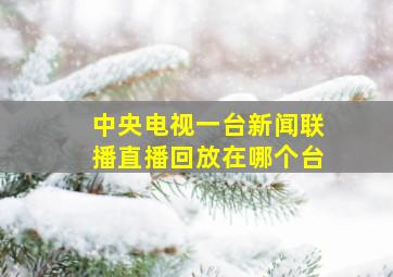 中央电视一台新闻联播直播回放在哪个台