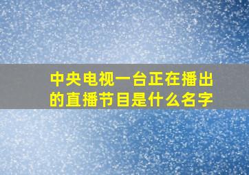 中央电视一台正在播出的直播节目是什么名字