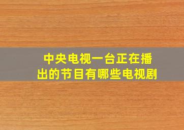 中央电视一台正在播出的节目有哪些电视剧