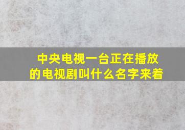 中央电视一台正在播放的电视剧叫什么名字来着