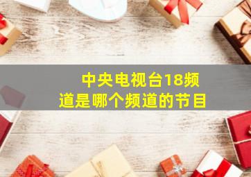 中央电视台18频道是哪个频道的节目