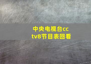 中央电视台cctv8节目表回看