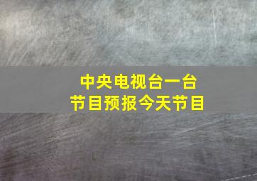 中央电视台一台节目预报今天节目