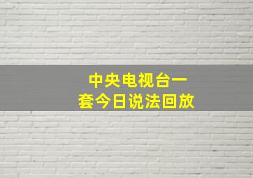 中央电视台一套今日说法回放