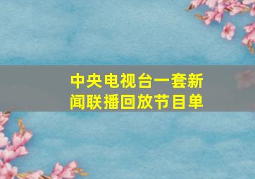 中央电视台一套新闻联播回放节目单