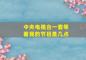 中央电视台一套等着我的节目是几点