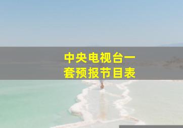 中央电视台一套预报节目表