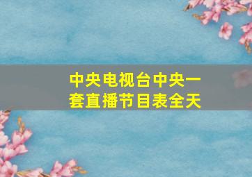 中央电视台中央一套直播节目表全天