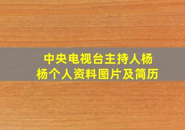 中央电视台主持人杨杨个人资料图片及简历