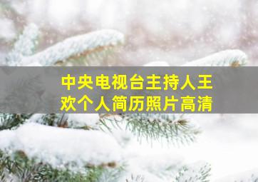 中央电视台主持人王欢个人简历照片高清