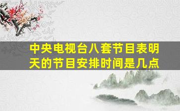 中央电视台八套节目表明天的节目安排时间是几点