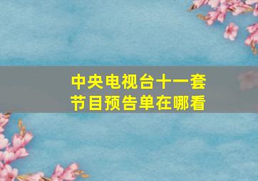 中央电视台十一套节目预告单在哪看