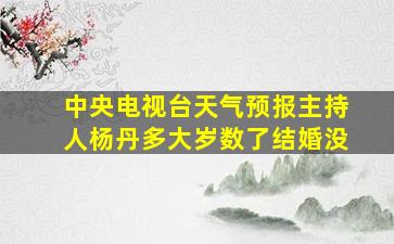 中央电视台天气预报主持人杨丹多大岁数了结婚没