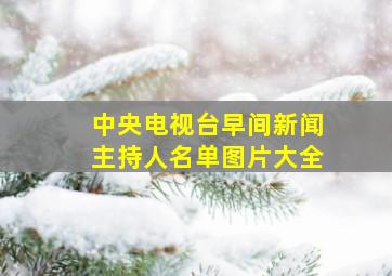 中央电视台早间新闻主持人名单图片大全