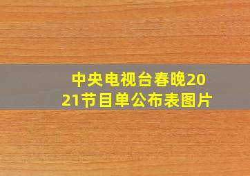 中央电视台春晚2021节目单公布表图片