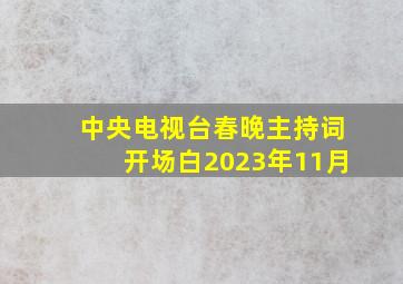 中央电视台春晚主持词开场白2023年11月