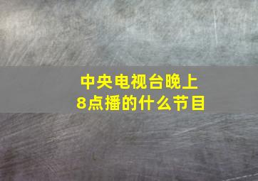 中央电视台晚上8点播的什么节目