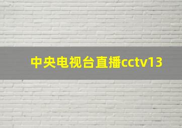 中央电视台直播cctv13