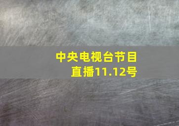 中央电视台节目直播11.12号