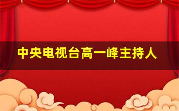 中央电视台高一峰主持人