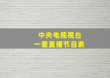 中央电视视台一套直播节目表