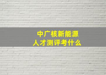 中广核新能源人才测评考什么