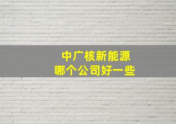 中广核新能源哪个公司好一些