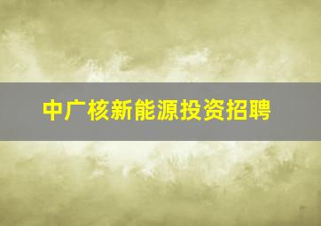 中广核新能源投资招聘