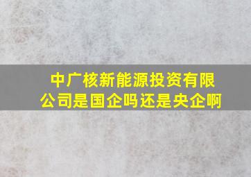 中广核新能源投资有限公司是国企吗还是央企啊