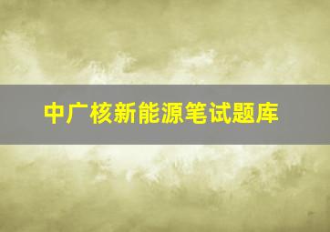 中广核新能源笔试题库