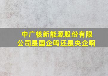 中广核新能源股份有限公司是国企吗还是央企啊