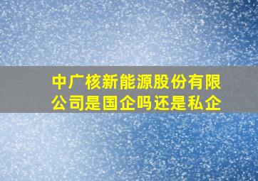 中广核新能源股份有限公司是国企吗还是私企