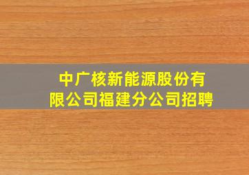 中广核新能源股份有限公司福建分公司招聘