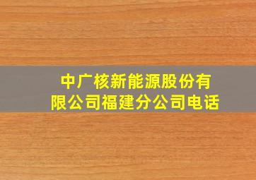 中广核新能源股份有限公司福建分公司电话