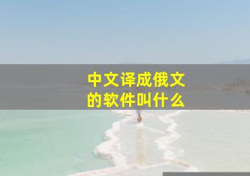 中文译成俄文的软件叫什么