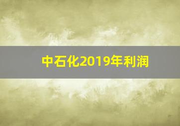 中石化2019年利润