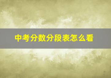 中考分数分段表怎么看