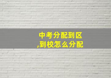 中考分配到区,到校怎么分配