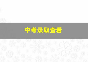 中考录取查看