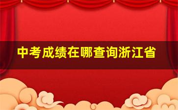 中考成绩在哪查询浙江省