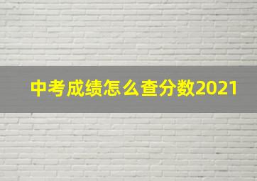 中考成绩怎么查分数2021