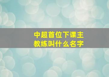 中超首位下课主教练叫什么名字