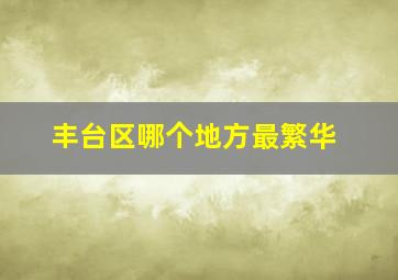 丰台区哪个地方最繁华