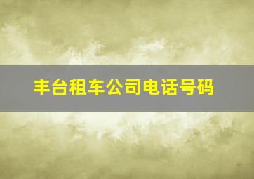 丰台租车公司电话号码