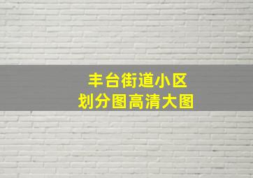 丰台街道小区划分图高清大图